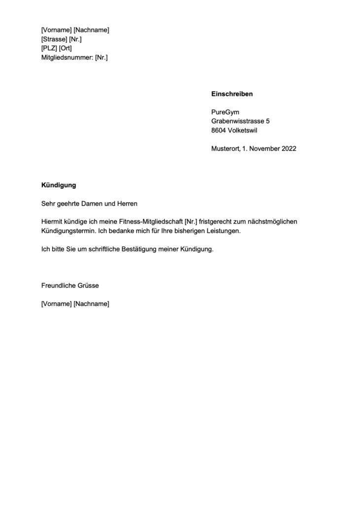 Kündigung aus persönlichen Gründen Kündigungsschreiben Formulierung