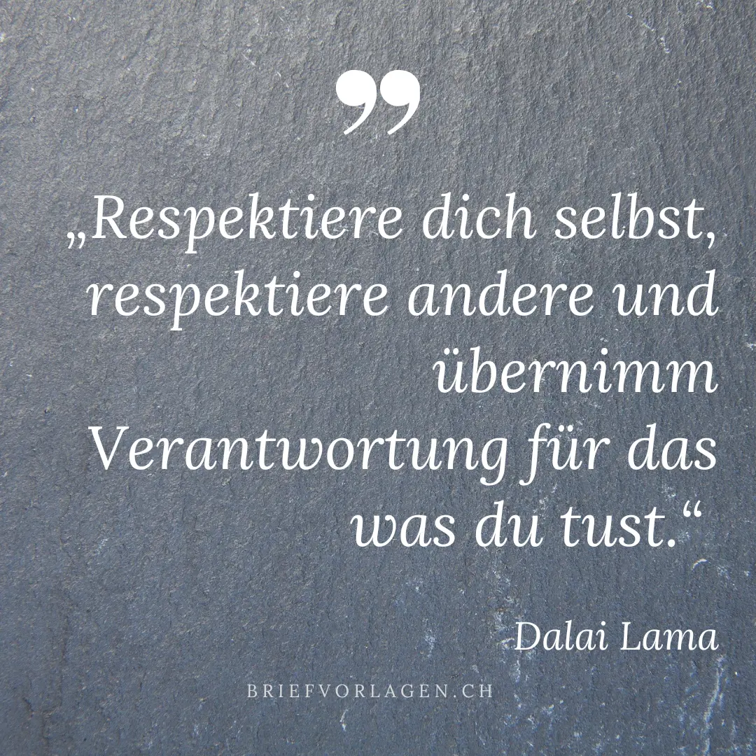 Karma Spruch - „Respektiere dich selbst, respektiere andere und übernimm Verantwortung für das was du tust.“ 