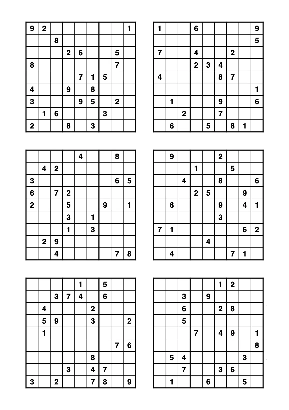 Sudoku kostenlos ausdrucken