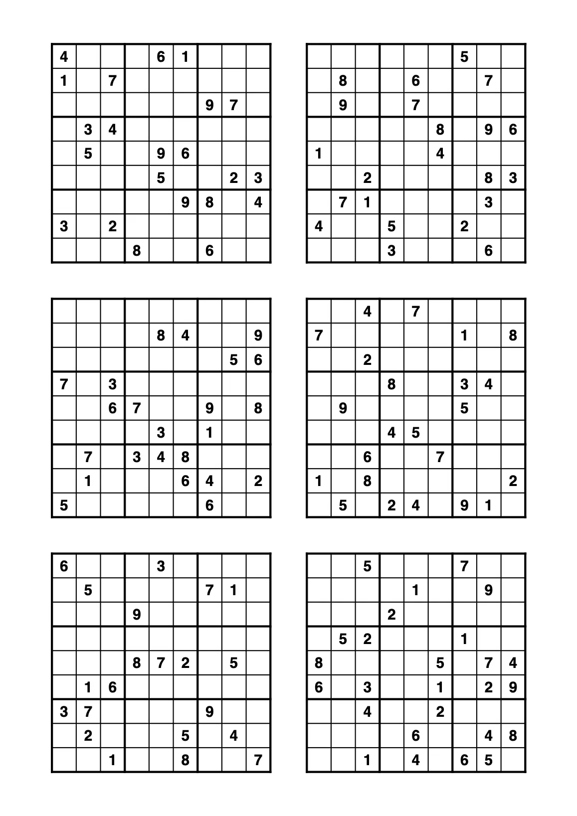 Kostenlose Sudoku zum Ausdrucken