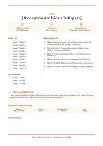 Rezept Vorlage